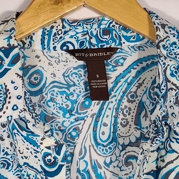 Bit & Bridle Blue Long Sleeve Tunic Top - Picture 8 of 10